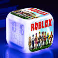 Miniatyrbild 1 av 2: Roblox Print Digital Alarmklocka 7 Färgförändrande Spel Nattljus LED-display Sängklocka Heminredning Barn Leksak Julgåvor DB B