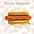 Miniatyrbillede 2 af 5: 8 stk. Hotdog Helium Folieballoner, Fastfood Snacks Picnic Burger BBQ Tema [db]