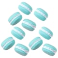 Miniatyrbillede 1 af 5: Simuleret Macaron Kage Kunstig Harpiks Mad Legetøj 10 Stk Falsk Mad Model [DB] Blue