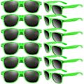 Miniatyrbillede 1 af 5: 12 Pak Solbriller Neon Farver Solbriller Fest Favorer Goody Bag Fyld Bulk til Fødselsdagsfest Strand Pool Party, 12 Farver{ DB} Green