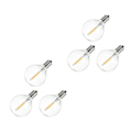 Miniatyrbillede 1 af 5: Db 6 stk. G40 LED-erstatningspærer, E12 spiralformet bund, splintfri LED-kuglepærer til solstrenge