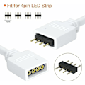 Miniatyrbillede 2 af 5: LED Strip Connector Kit, 2 stk. 4-pins LED Strip Splitter 1 til 2 Splitter Kabel 4-pins Connector til RGB LED Strip 5050  Cisea DIY Tilbehør {Db}
