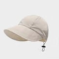 Miniatyrbilde 1 av 3: Dame Sommer Bredbremmet Sammenleggbar Solhatt Anti-UV Strandvisir Caps [DB] Beige
