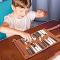 Miniatyrbillede 4 af 5: Mikrofiber Rejse Backgammon Sæt - Rejse Spil Voksen Rul Design Børns Puslespil Brætspil Strategispil Spillebrikker db