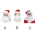 Miniatyrbild 1 av 3: Jultomtemask Vit Skägg Helansiktsmask Rolig Kostymfesthatt Vuxen {Db} Christmas Mask C