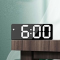 Miniatyrbild 2 av 5: Smarta Digitala Väckarklockor För Sovrum, LED-Skärm, Snooze, Dimbar, Temperatur, Datum, 12/24H, Liten Elektronisk Bordsklocka För Kök O [db] Black