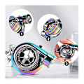 Miniatyrbillede 3 af 5: Bil Metal Nøglering Lyd Turbo Nøgle Almindelig Leje Spindende Model Turbine Turbo Ring Nøgle Turbo Formet-mxbc  [dB} Colorful