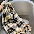 Miniatyrbild 1 av 5: Snygg Halsduk med Hjärtmönster för Kvinnor - Varm, Vindtät Polyester Schal för Kvällsdejter & Födelsedagspresenter, Perfekt Höst/Vinteraccessoar Black