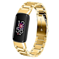 Pikkukuva 2 / 5: Kolmen helmen ruostumattomasta teräksestä valmistettu älykellon ranneke, metallinen korvaava ranneke Fitbit Luxe -kelloon [DB] Multicolor Gold