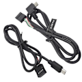 Miniatyrbild 1 av 5: Länk USB-kabel Sladd Tråd För Nzxt Kraken X73 X53 X63 CPU Vattenkylare Svart [Db] 90 Degree Connector