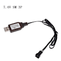 Miniatyrbilde 1 av 5: Kompatibel 6.4v/7.4v Lader Li-ion Batteri Sm-3p Rc Lekebiler Fjernstyrt Leke Sm3p Bærbar Usb Lader [DB] 7.4V