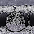 Miniatyrbillede 1 af 4: Syv Ærkeengle Amulet Rustfrit Stål Halskæder Mænd Segl af Salomon Talisman Halskæde Beskyttelse Smykker Krave Hombre_lldxm Db qianA 50cm O BK