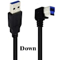 Miniatyrbild 3 av 5: USB3.0 Kabel A Hane till B Hane 90 Graders Rätvinkel USB3.0 Skrivarkabel [DB] Bend up