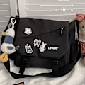 Miniatyrbild 2 av 4: Retro Messenger Bag Herr Stor Kapacitet Lätt Ryggsäck Justerbar Axelrem DB Black Single Pack