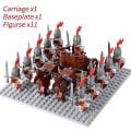 Miniatyrbillede 1 af 5: Medieval Knights mini Actionfigurer Byggeklodser Romersk Kæmpevogn Vogn Soldat Krigshest Klodser Legetøj til Børn Gave Db Set 12