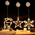 Miniatyrbilde 2 av 5: LED Stjerne Vindu Lys Juledekorasjon Lyslenke Batteri Hengende Jul Vindu Dekor med Suger [DB] style5798