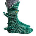 Miniatyrbilde 1 av 3: Unisex Jule-Strikket Krokodillehode Sokker Morsomme Varme Midt-Kalv Sokker db Crocodile