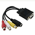 Miniatyrbilde 2 av 5: DB VGA til S-Video 3 RCA Kompositt AV TV Ut Adapter Konverter Kabel for PC Laptop A
