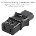 Miniatyrbillede 5 af 5: 2-polet IEC 320 C8 Han til IEC 320 C9 Hun AC-adapter 6A/250V EU Industriel Strømkonverter Ny s202412241130 db Black