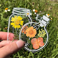 Pikkukuva 5 / 5: 150 kpl Läpinäkyvät Kuivatut Kukka Kirjanmerkit DIY Käsintehty Kirjanmerkit Lasit Tarrat Kukka Sivu Cl [DB] Transparent
