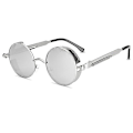 Pikkukuva 2 / 4: Vintage Polarisoivat Steampunk Miesten Pyöreät Aurinkolasit Tyylit Db Silver Frame and Lenses