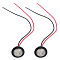 Pikkukuva 1 / 5: 2 kpl Mini Valkoinen 3/4\" Pyöreä Sivu 3 LED Merkki Perävaunu Auto Luoti Valo Vedenkestävä [DB]