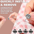 Miniatyrbillede 4 af 4: 120 Par Butterfly Clutch Tie Tacks Nålbagside Kompatibel med 8 mm Lange Blanke Pins til Håndværk (sølv) db Black