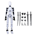 Miniatyrbild 2 av 2: T13 Actionfigur Titan 13 Actionfigur Robot Actionfigur 3D-tryckt Action [DB] white
