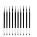 Miniatyrbillede 1 af 5: 10 stk. 0,5 mm udskiftelige sorte refill