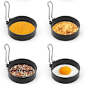 Miniatyrbild 1 av 5: 4-pack Rostfritt Stål Äggring Stekt Äggform Rund Pocherat Ägg för Stekta Ägg Äggrullar Biffar Pankakor Stekt Ägg Pankaka Form [DB]
