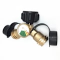 Miniatyrbillede 4 af 5: Propangas Splitter, 2-vejs Propangas Tank Y Split Adapter Med Måler, Tee Connector Adapter