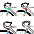 Miniatyrbillede 3 af 5: Cykelstyr Tape Racercykel To-farvet Styrbånd 2 Ruller PU Læder Overflade Eva Skum Cykelstyr Wraps Med Endepropper [db] B-black green