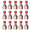 Miniatyrbild 1 av 5: 15 st SPDT Momentär Tryckknapp - 3 Pin AC 2A 250V/ 5A 120V NO/NC DB