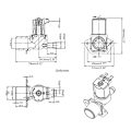 Miniatyrbilde 5 av 5: Vannmagnetventil for ventil 220v/12v/24v luft vann-innløpsvaskemaskin for ventil DB 12V
