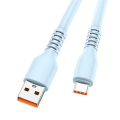 Miniatyrbilde 2 av 5: 1m USB til Type-C 6A Hurtiglading Ledning Candy Farge Silikon Datakabel db Pink Style A