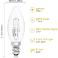 Miniatyrbillede 2 af 5: 10 Pak B15d Halogenpærer, Dæmpbar 42w C35 Halogen Lyspære 42w B15d Eco Halogenpærer B15d Lyspærer Lille Bajonet [Db]