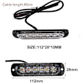 Miniatyrbilde 2 av 5: 4 stk 18W 6 LED Slank Amber Gult Blinkende Blitslys Bar Bil Lastebil Nødsignal Parklys Lam {Db}