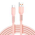 Miniatyrbilde 1 av 5: 1m USB til Type-C 6A Hurtiglading Ledning Candy Farge Silikon Datakabel db Pink Style A