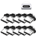 Miniatyrbilde 1 av 5: 10 stk/sett Runde Magnetiske Kabelplugger 8-pins Type-C Plugger Rask Lading Telefon Magnetladerplugg [DB] silver