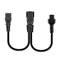 Miniatyrbillede 2 af 5: 32 cm IEC320 C14 til IEC320 C5+IEC320 C13 AC-strømforlængerkabeladapter db