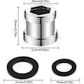 Miniatyrbillede 2 af 5: 2 STK Metal Vandhane Adapter 20mm Han Gevind til 22mm Han Gevind Længde Forlænger Hane Perlator Adapter Connector [db]