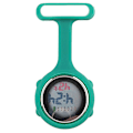 Miniatyrbillede 1 af 5: 1 stk. Digital Display Ur-Klips Fob Sygeplejerske Brosche Nål Hæng Lomme Elektrisk Ur {DB} Cyan