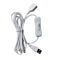 Pikkukuva 1 / 5: 2m USB-kaapeli kytkimellä, virransyöttökaapeli USB-tuulettimelle [DB] White 304 switch