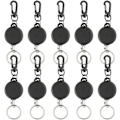 Miniatyrbillede 1 af 5: 10 stk. Heavy Duty Retractable Key Chain Badge Reel Clips