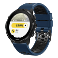 Miniatyrbilde 4 av 5: For Suunto 7 / 9 / 9 Baro To-farget Silikonurrem 24mm Multi-hull Design Hurtigutløsing Håndleddsrem Stropp db Dark Blue   Black