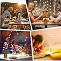 Miniatyrbild 3 av 5: Sladdlös Bordlampa Uppladdningsbar, Sakringt 5000mAh Batteridriven Led Matbord {Db} Gold
