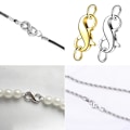 Miniatyrbilde 2 av 5: 3 stk. Hummerlås Dobbel Åpning Halskjede Kobling Armbånd Forlenger DB Silver