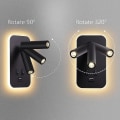 Miniatyrbilde 3 av 5: Db LED vegglampe med bryter leselampe USB ladeport belysning justerbar spotlight 3w+9w