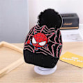 Pikkukuva 2 / 2: Poikien Spiderman Pom Pom -pipo, talvinen lämmin neulottu pipo hiihtolippis DB Black