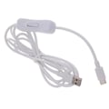 Miniatyrbild 1 av 5: Hög hastighet vit typ-c USB-kabel med på/av-brytare för telefoner och surfplattor [DB] 1m